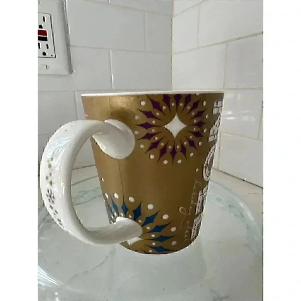 2006 Starbucks NOEL Gold Christmas Holiday Coffee Mug 14 oz